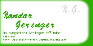 nandor geringer business card